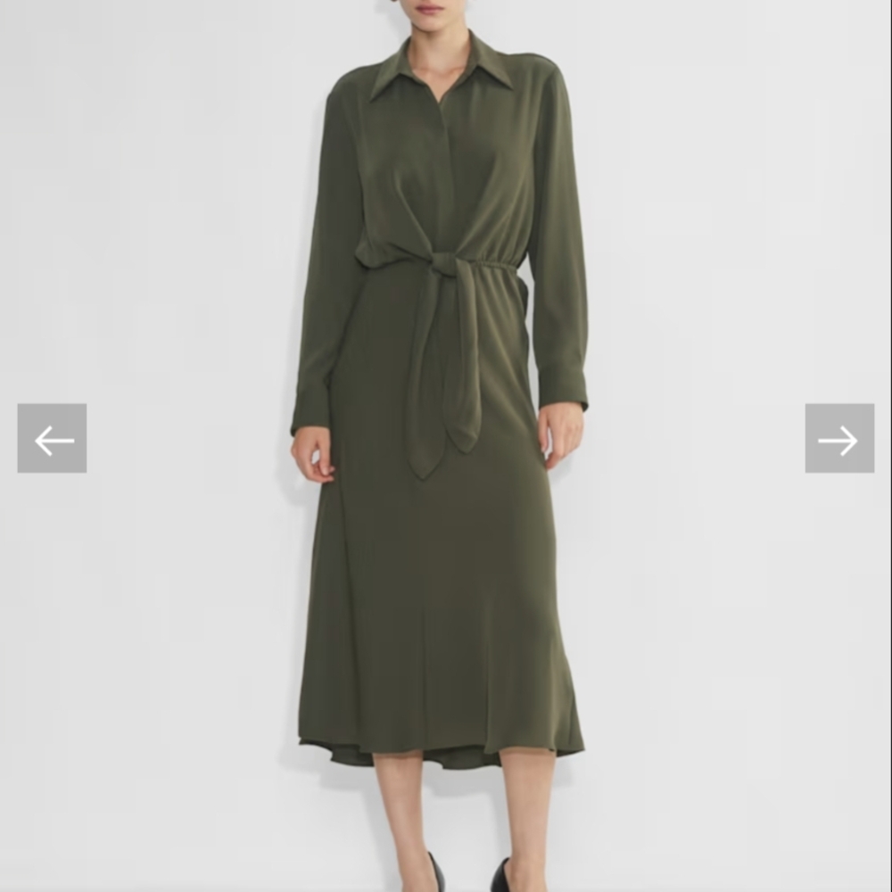 Babaton Light Beige Tie-Waist Shirt Dress - Picture 3 of 4